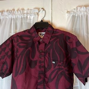 Rix HALAU Classic Fit Hawaiian Shirt Men’s Medium Red/Black